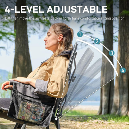 Campingstoel – Opvouwbare Stoel – Klapstoel – Vouwstoel – Tuinstoel – Verstelbare Rugleuning 4 Standen – Belastbaar tot 160 kg