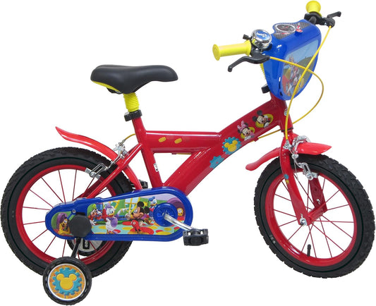 albri 14 inch, kinderfiets Mickey Mouse, rood
