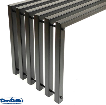DanDiBo Garden Bench Metal Solid Weatherproof Black 120 cm Modern Bench Park Bench Flower Bench - QUORE