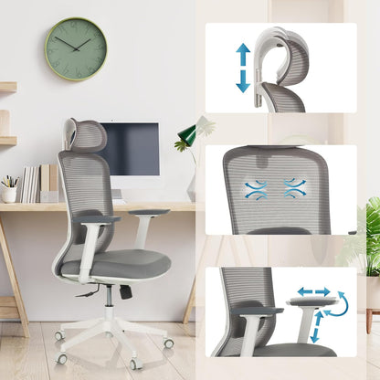 hjh OFFICE Professionele bureaustoel MIKEO G stof/netstof Grijs
