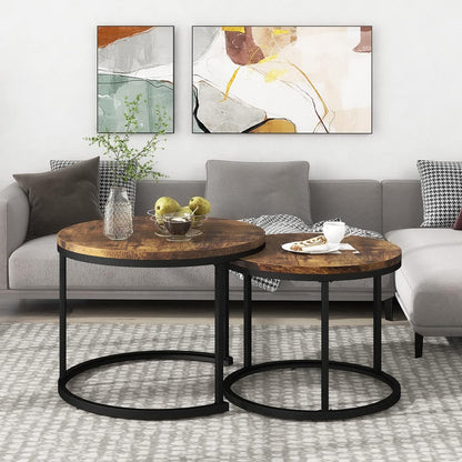 Koffietafel - Table - Coffe table - Living Room Table - Moderne minimalistische stijl - Combinatie salontafelset - Home Leisure Table - Eenvoudige hoge salontafel - Bruin