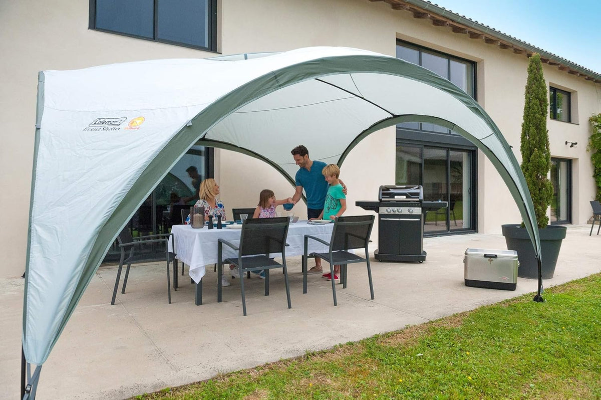 COLEMAN CO Pavillon Event Shelter 3,65m x 3,65m | 2000034471 & Coleman Zijwand voor Event Shelter Zijwand met Deur + Venster, Eén Maat, Zilver