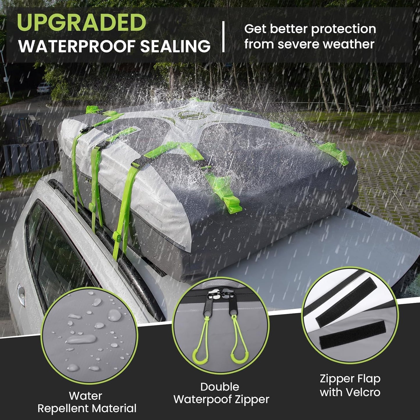 Autodaktas – Daktas – Dakbagagetas – Dakbagagezak – Dakbox Voor Auto – Groen – 20 Kubieke Voet – Waterdicht PVC