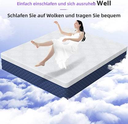 Matras 120 x 200 cm, veermatras H3, hoogte 29 cm, 7 zones, orthopedische pocketveringmatras met comfortabele traagschuimlaag, Öko-Tex gecertificeerd