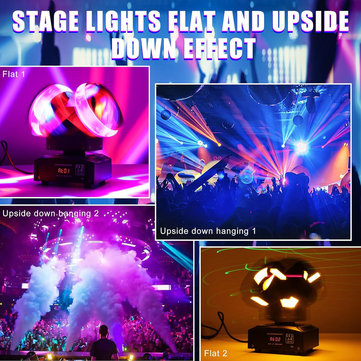 120W Disco Light – Dubbele Kop Feestlamp – Party Licht – DJ Licht – Podiumverlichting – RGBW LED Stralen – 540° Draaibaar – DMX512 Controle