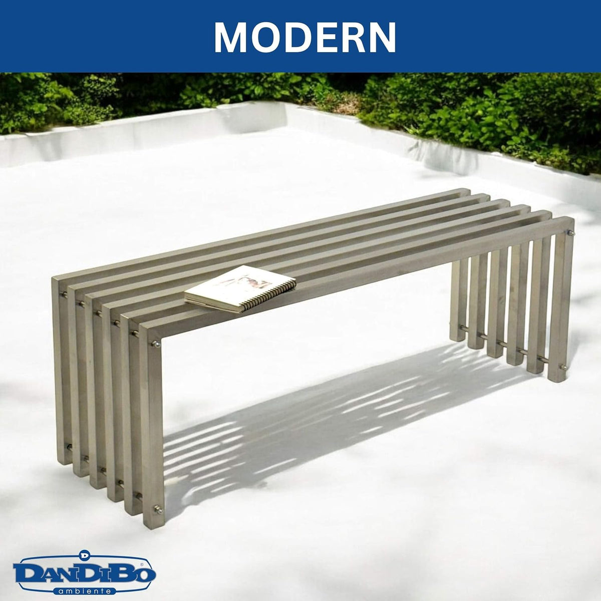 DanDiBo Garden Bench Weatherproof Metal Stainless Steel Solid 115 cm Bench Outdoor Garden 96607 Park Bench - QUORE