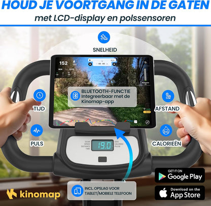 Ultrasport F-Bike Pro Opvouwbare Hometrainer tot 150 KG, met 16 Weerstandsniveaus, Comfortabel Zadel, Extra Stil I Opvouwbare Indoor Hometrainer, Fitnessfietsen, Grijs-Zwart