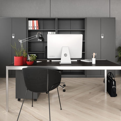 File cabinet with combination lock C003 metal case steel case powder coated 185 cm x 90 cm x 40 cm (anthracite) - QUORE
