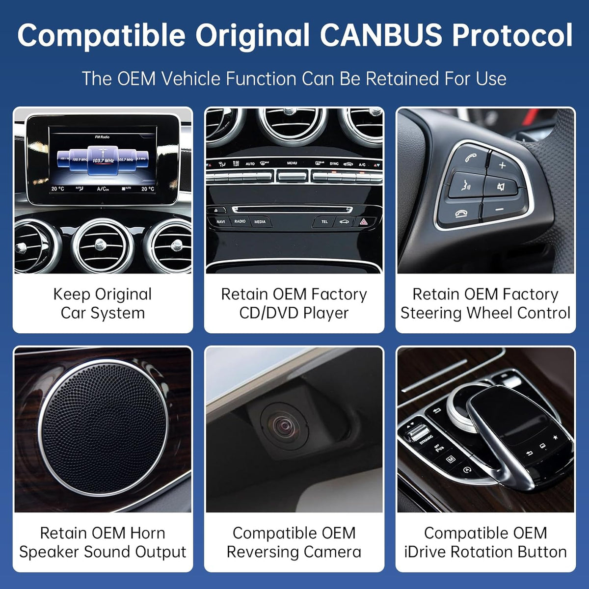 12,3 Inch Autoradio Touchscreen – Multimedia Scherm – Infotainmentsysteem – Navigatiescherm – Dashboard Display – Draadloos CarPlay & Android Auto – HD Resolutie 1920x720 Pixels