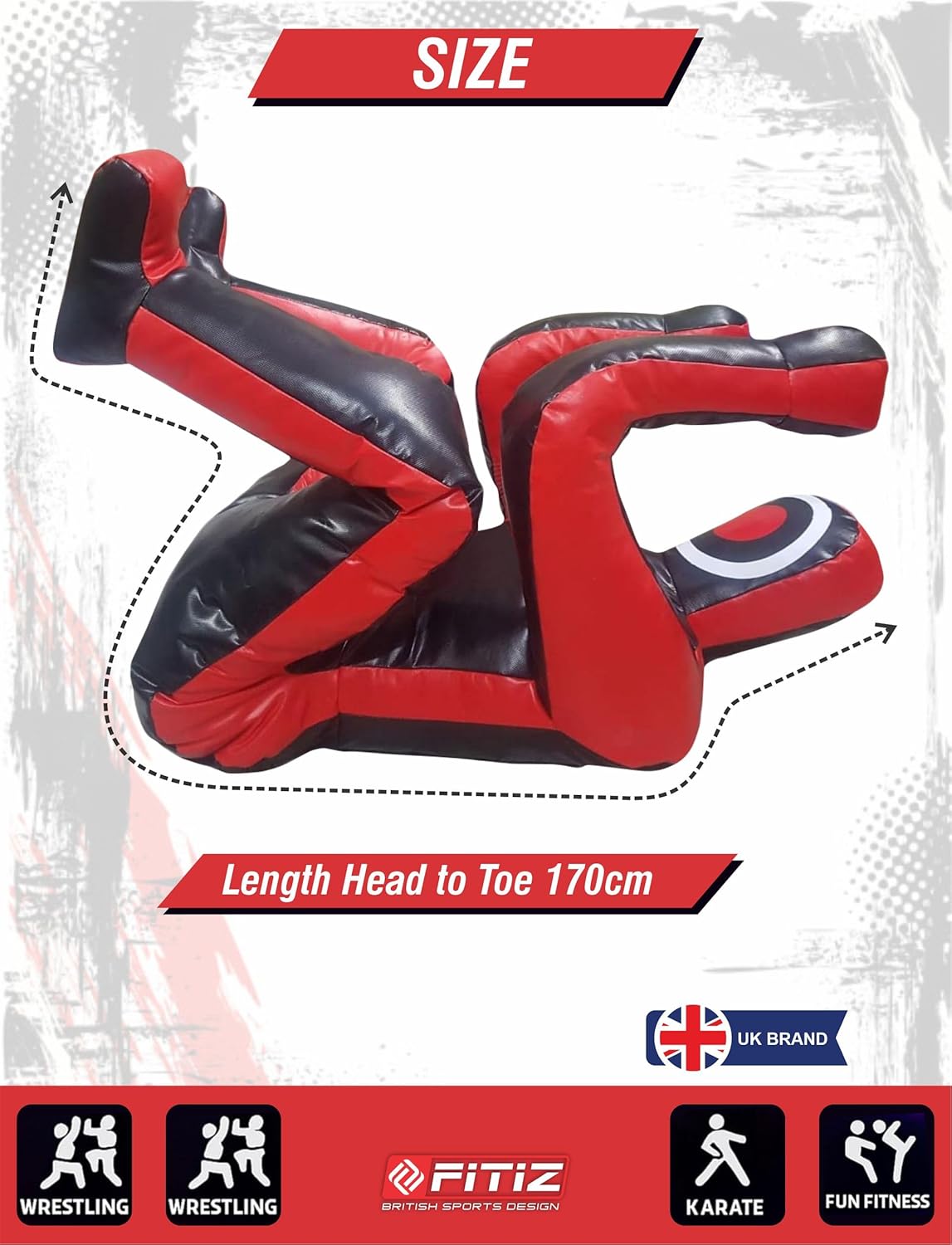 MMA Grappling Dummy Judo Bokszak Dummy BJJ Worstelen Dummy Zittende Positie Braziliaanse JIU Jitsu Inzending Zelfverdediging Training Vinyl Multicolor Kies Dummy 170cm ONGEVULD
