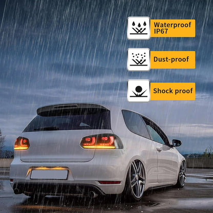 VLAND Led-achterlichten voor Golf 6 Golf MK6 TSI GTI GTD R 2008-2013, met sequentiële knipperlichten, 1 set (bestuurderszijde + passagier), zwart