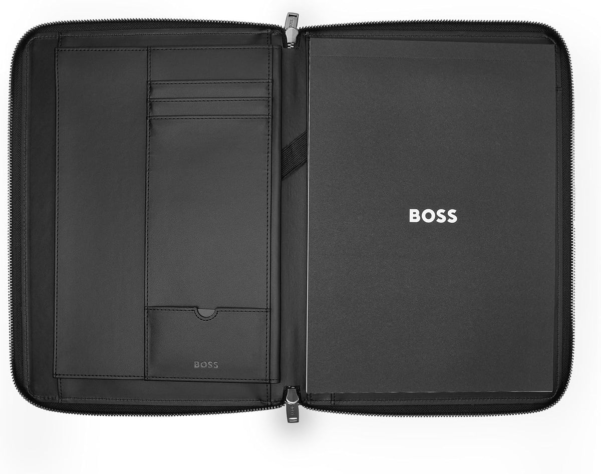 HUGO BOSS Monogram Conference Folder L Black