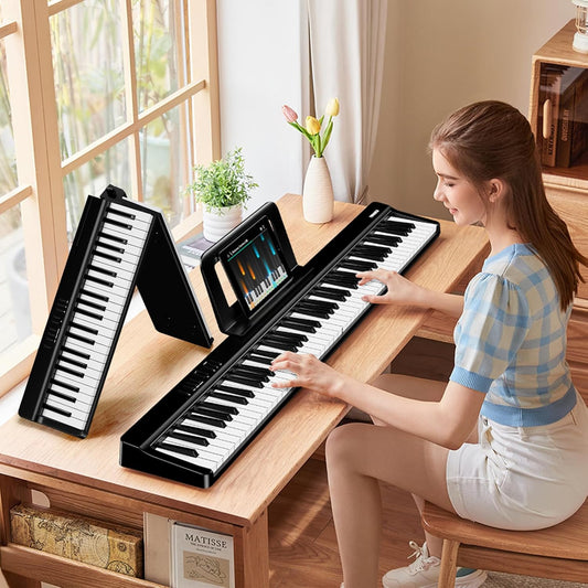 Opvouwbare digitale piano 88 toetsen – Elektrische piano – Keyboard – Muziekkeyboard – Stage piano – Opvouwbaar ontwerp – Compact en ruimtebesparend