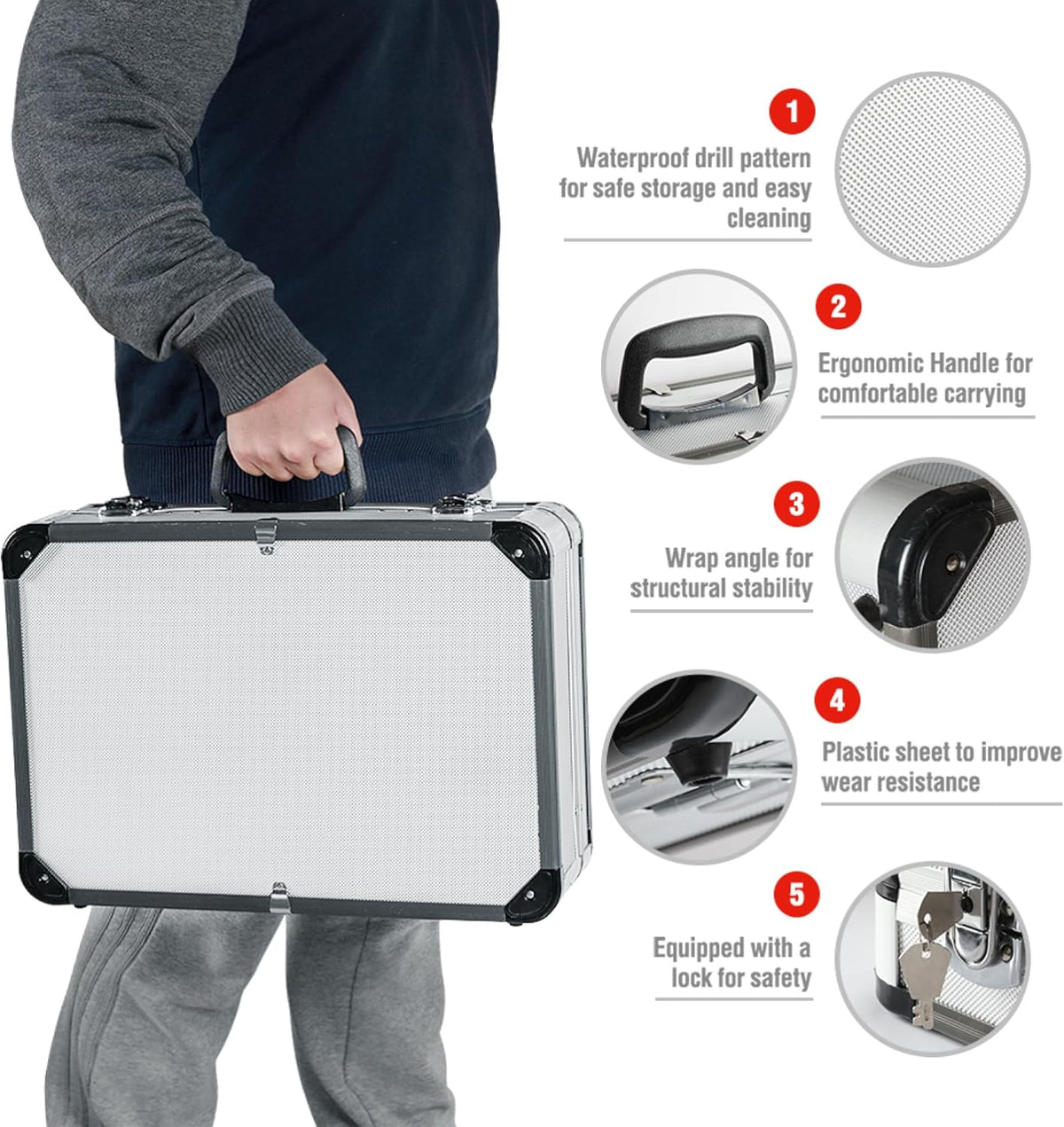 Gereedschapsset – Tool Box – Steeksleutel Set – Moersleutels – Universele Gereedschapskoffer – 119-Delig – Aluminium Koffer – Chroom-Vanadium Staal - QUORE