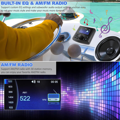 Marine Boat Stereo radio met MP5-speler, FM/AM-radio-ontvanger, waterdicht, voor boten, jacht, BZR, golfcart