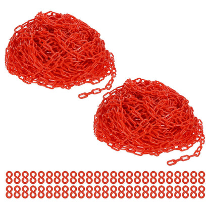 PATIKIL Plastic Chain Links, 400 Foot Safety Barrier Chain Red for Crowd Control, Queue Line, Parking, Fence, Gate, Concert, Construction Site and Decoration