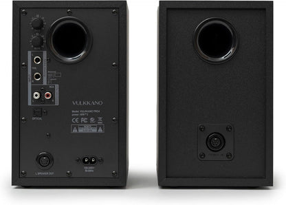 VULKKANO PRO4 Studio monitoren met 4 inch Woofer, Bluetooth, symmetrische TRS-ingang, RCA, hoofdtelefoonuitgang, AUX, optisch, EQ-instellingen, luidspreker voor monitor