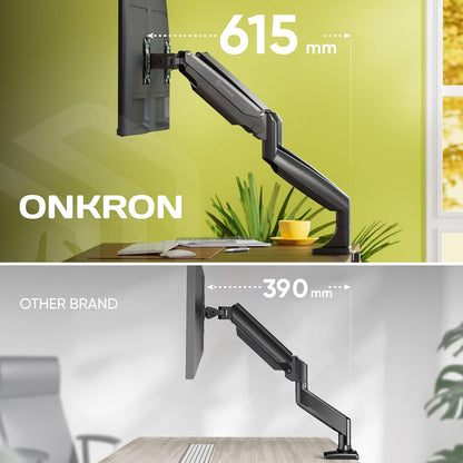 Dubbele monitorhouder Zwart – Monitorarm – Monitorbeugel – Beeldschermhouder – Monitor tafelhouder – Voor 2 schermen 13-32 inch, tot 9 kg per arm – VESA 75x75 & 100x100, Kantelbaar, Zwenkbaar en Draaibaar