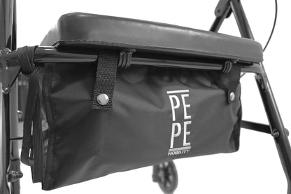 PEPE Mobility Rollator voor senioren met zitting (4 wielen, in hoogte verstelbaar, inklapbaar), loopwagen