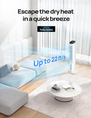 Luchtkoeler - Aircooler - Torenventilator - 40inch Ventilator - Verdampingskoeler - met Waterkoeling - Stil - 80° Draaifunctie - 3 modi - 4 Snelheden - Afstandsbediening - Wit