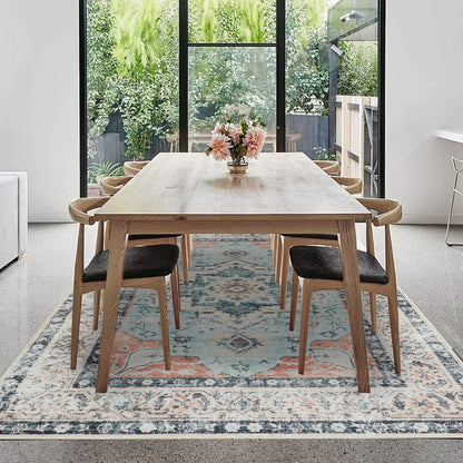 CHOSHOME Wasbare vloerkleden voor woonkamer, slaapkamer, keuken, eetkamer, 200 x 290 cm, oranje-groen