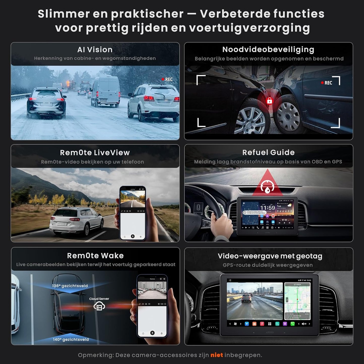 Autoradio – Auto Radio – 2-DIN Multimedia Speler – Android Auto – Apple CarPlay – 10,1" QLED Scherm – DAB+ Radio & 4G LTE Connectivity