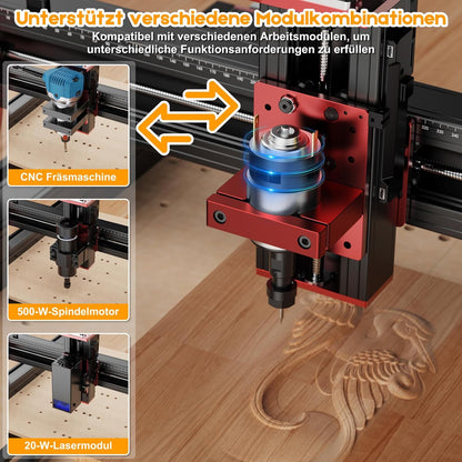 CNC freesmachine TTC450 Pro, 95% voorgemonteerd CNC-houtfrees, CNC frees voor het graveren van metaal, acryl, massief hout, 3-assige graveermachine, werkgebied: 460 x 460mm