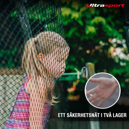 Ultrasport Tuintrampoline, Lotus, Rond, Rechthoekig, incl. Veiligheidsnet, Verschillende Maten, 213cm tot 420cm, Nieuwe Trampoline, Weerbestendig, Buiten Trampoline, Hoge Belastbaarheid