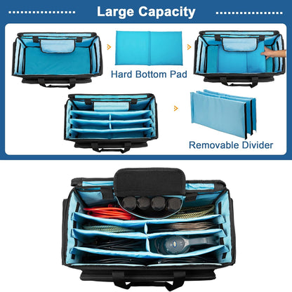 Rolling DJ Kabeltas – DJ Tas – Kabel Organizer – Gig Bag – Muziek Tas – Ruime Opbergruimte – Verwijderbare Trolley & Divider