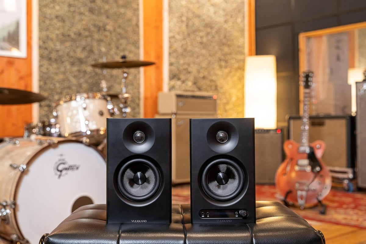 VULKKANO PRO4 Studio monitoren met 4 inch Woofer, Bluetooth, symmetrische TRS-ingang, RCA, hoofdtelefoonuitgang, AUX, optisch, EQ-instellingen, luidspreker voor monitor
