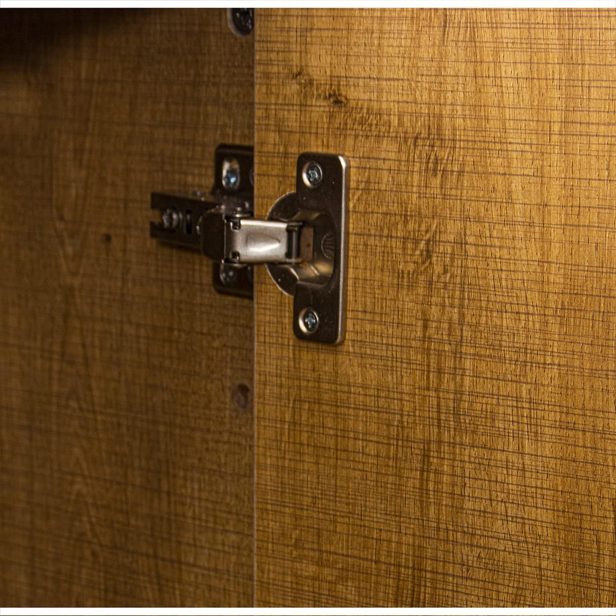 DRW Schoenenkast met 2 deuren van hout in zwart en natuur, 80 x 36 x 115 cm, hoogte: 15 cm