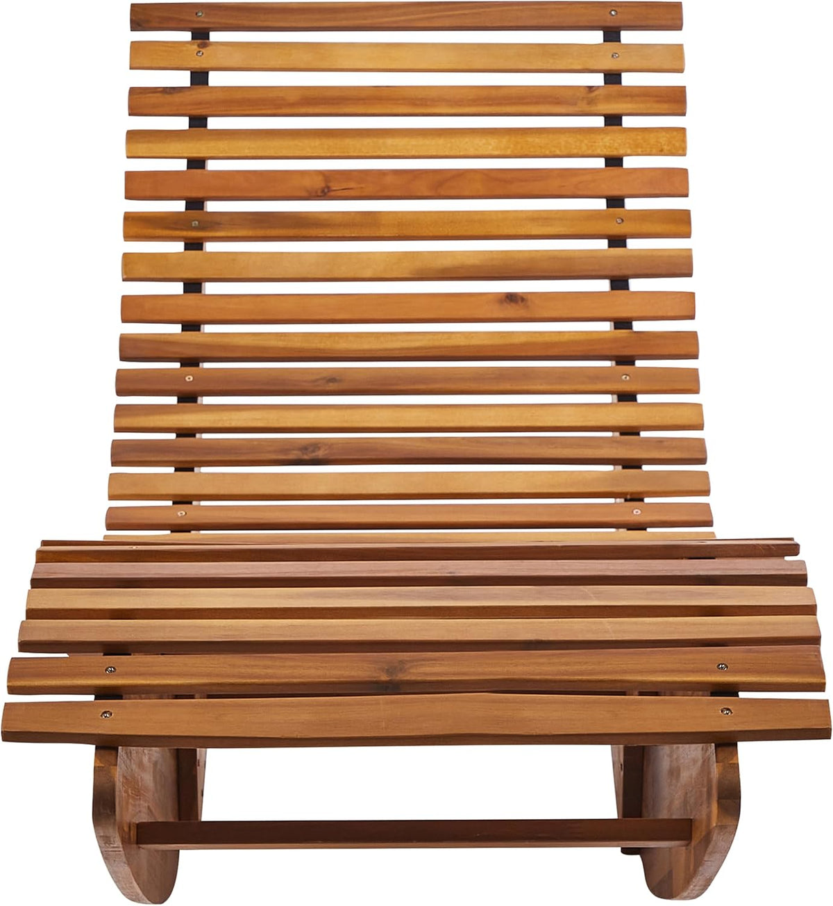 Beliani Outdoor Garden Patio Rocking Chair Sunbed Acacia Wood Natural Brescia II - QUORE