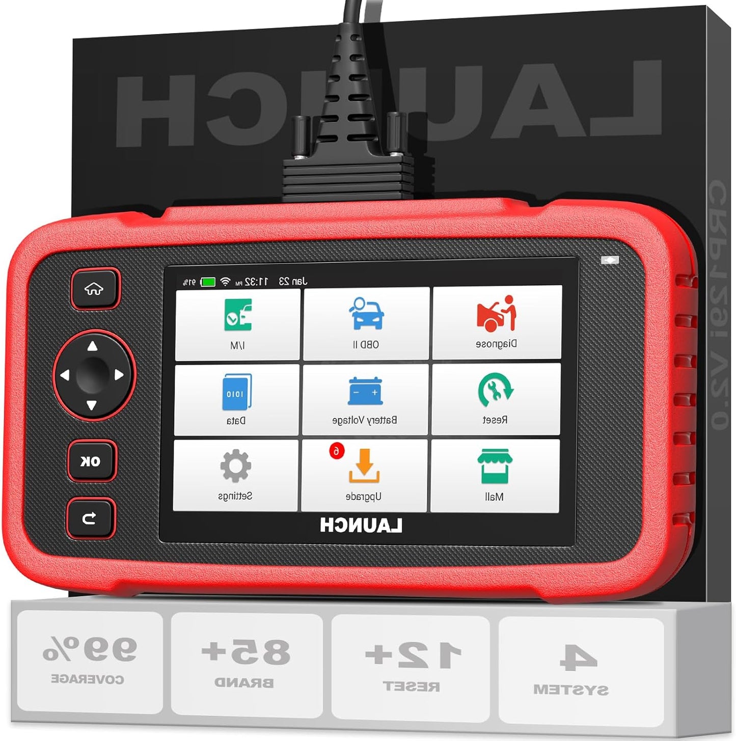OBD2 Diagnoseapparaat – Autoscanner – Foutcodelezer – Diagnosetool – Codelezer – 5 Inch HD Touchscreen – 12 Resetfuncties inclusief Injectorkodering