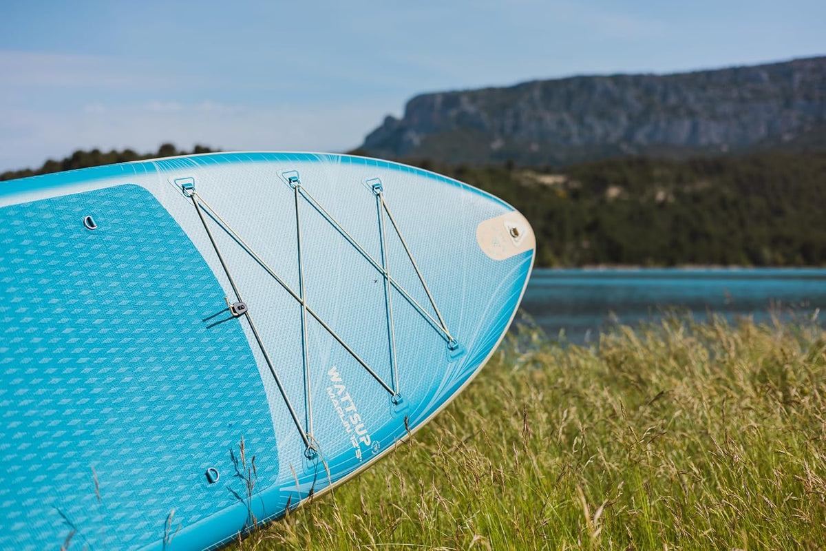 Wattsup - Sup Stand Up Paddle Opblaasbare Marlin 12'5-378x89x15cm Dropstitch - Compleet Pakket: peddel leash pomp draagtas - Tot 185kg -Blauw