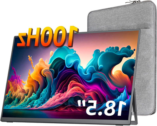 cocopar 18.5 inch Portable Monitor- 1080P IPS 100Hz 120% sRGB Gaming Monitor USB-C HDMI Large Portable Screen for Laptop MacBook Surface PC PS4/5 Travel Monitor with Kickstand VESA(refurbished) - QUORE