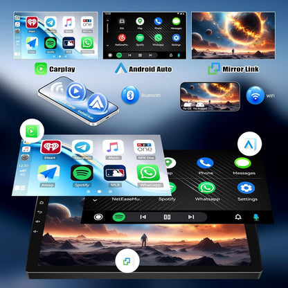 Android Autoradio – Multimedia Systeem – Navigatiesysteem – Inbouwradio – Smart Radio – 9 Inch HD Touchscreen – Draadloze CarPlay & Android Auto