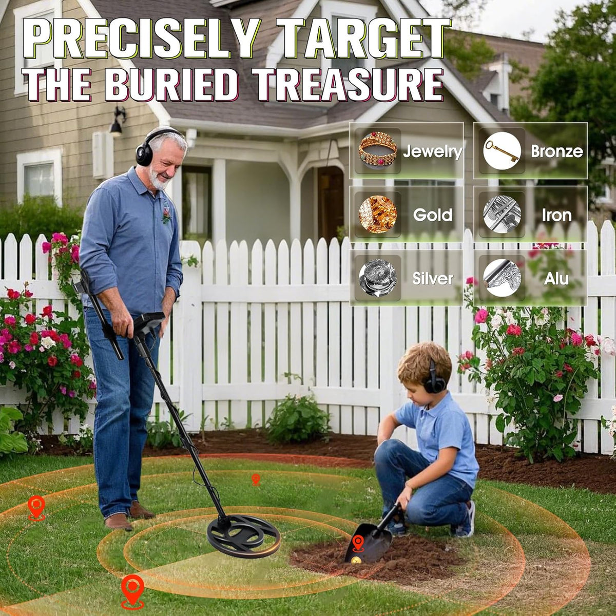 Metaaldetector Voor Volwassenen – Pinpointer – Metaalzoeker – Metaaldetectorset – Zoekdetector – 11 Inch IP68 Waterdichte Zoekspoel – 5 Zoekmodi