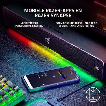 Razer Leviathan V2 - Soundbar met subwoofer voor pc-gaming (THX Spatial Audio, Bluetooth 5.2, Razer Chroma RGB) Zwart