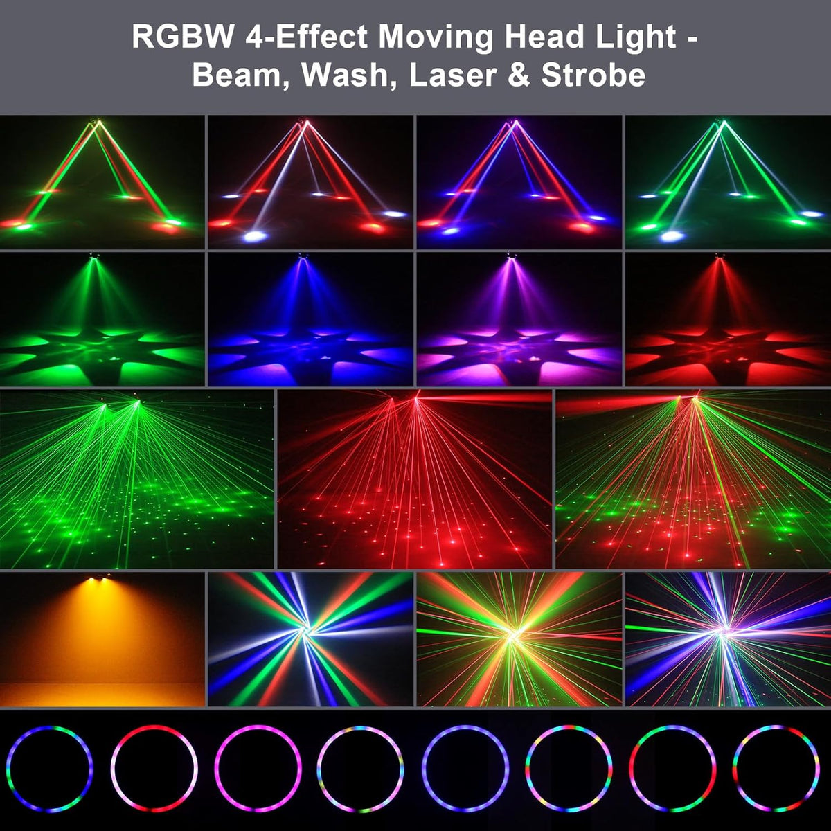 150 W led-lier met afstandsbediening, RGB-lichtspellen, podiumlicht voor disco, bar, bruiloft, concert, club, Kerstmis