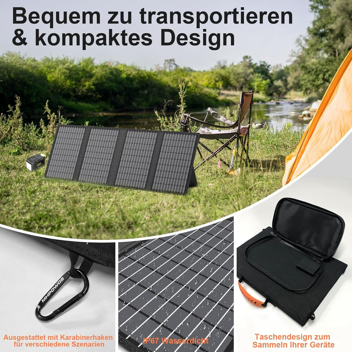 Opvouwbaar zonnepaneel, 60 W