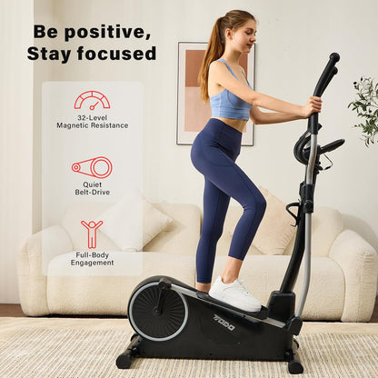 Crosstrainer – Elliptische Trainer – Fitness Trainer – Hometrainer – Elliptical – 32 Weerstandsniveaus Magnetisch – Hartslagsensoren Met LCD-Scherm - QUORE