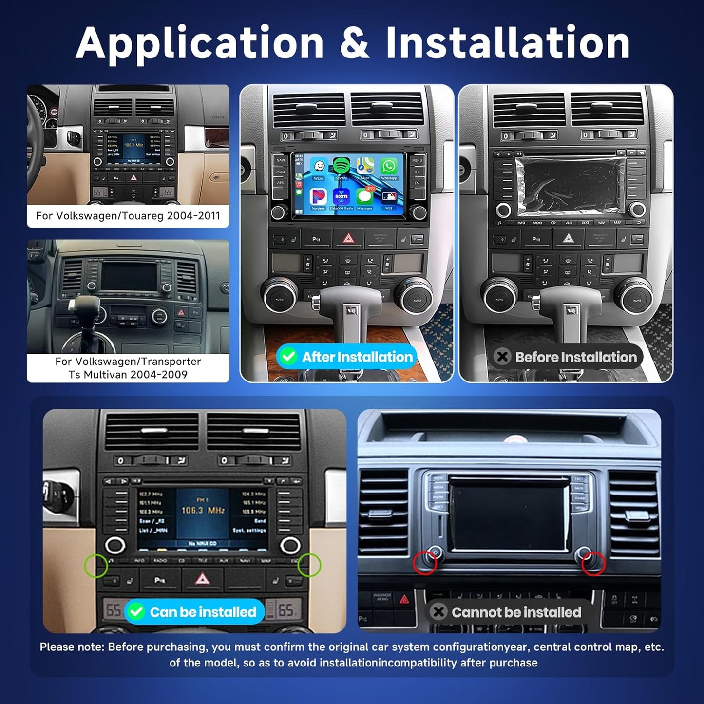 Autoradio – 2-Din Autoradio – Multimedia Autoradio – CarPlay Radio – Android Auto Radio – 7 Inch Touchscreen – Android 13 4+64GB, GPS/WiFi