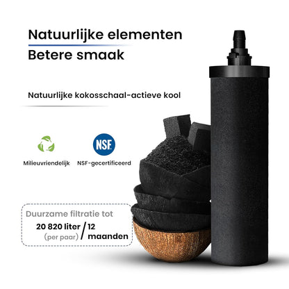 Zwaartekracht Waterfiltersysteem – Waterfilter – Drinkwaterfilter – Waterzuiveraar – Tafelmodel Waterfilter – 6 Liter – 304 Roestvrij Staal – Inclusief 2 Actieve Koolstoffilters