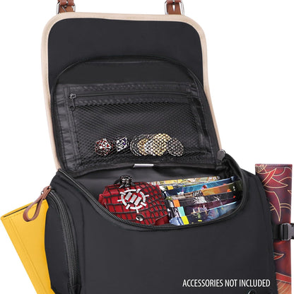 ENHANCE Designer Edition Trading Card Rugzak - MTG Deck Bag met Kaartbinder Ruimte, TCG Deck Box Opslag, Speelmat Houder - Compatibel met Magic the Gathering, Pokemon, Lorcana (Canvas Look - Zwart)
