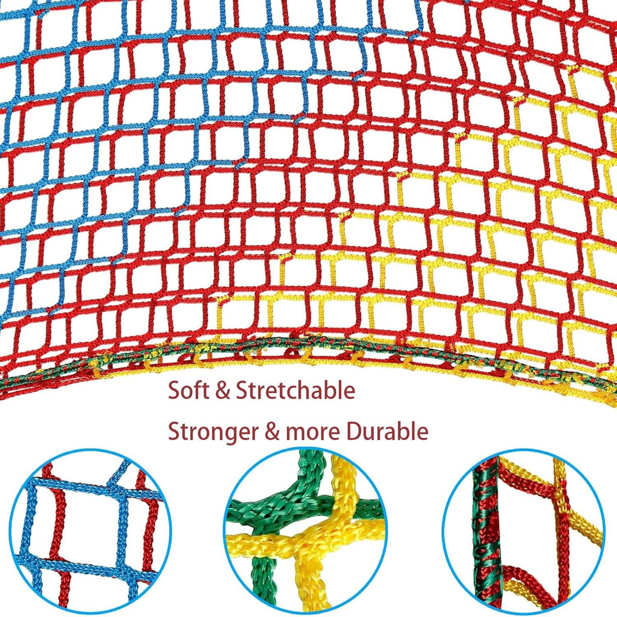 Playground Safety Net Climbing Cargo Net Voor Kinderen, Veelkleurige Kinderachtige Klimnet Van De Achtertuin, Treehouse Accessories, Heavy Duty Safety Net, Achtertuin, Outdoor Entertainmen(Size:1x10m)