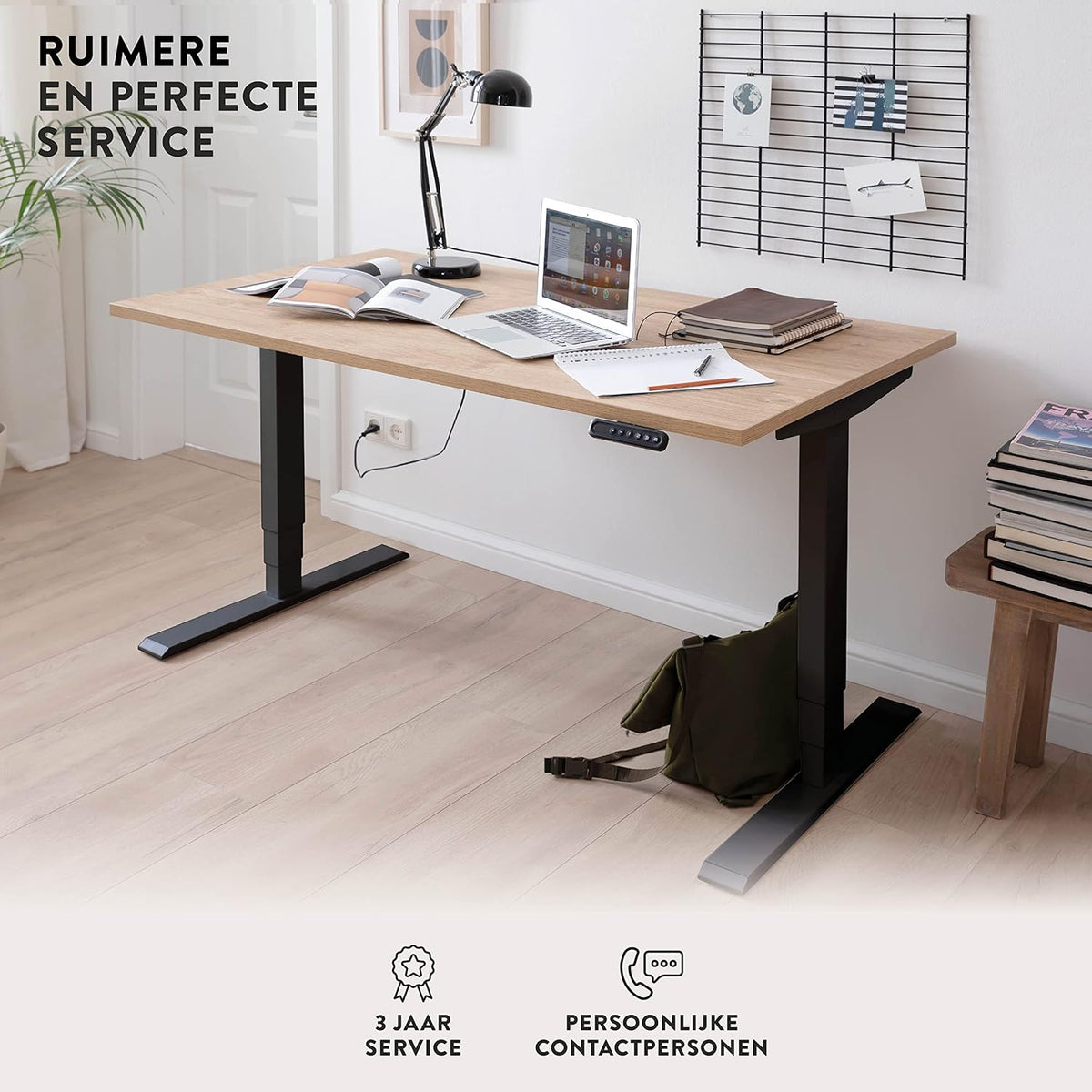 boho office® Homedesk - Infinitely Electric Height-Adjustable, Black Desk, Table Base with Memory Function, Very Modern Impact Protection and Child Safety - QUORE