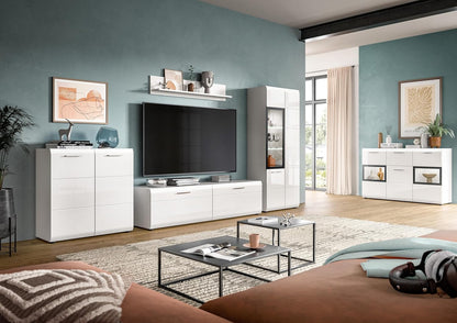 xonox.home Lowboard Ice TV Lowboard TV Board Sideboard B/H/D: 160x41x40 cm in wit replica en wit hoogglans dieptrekken