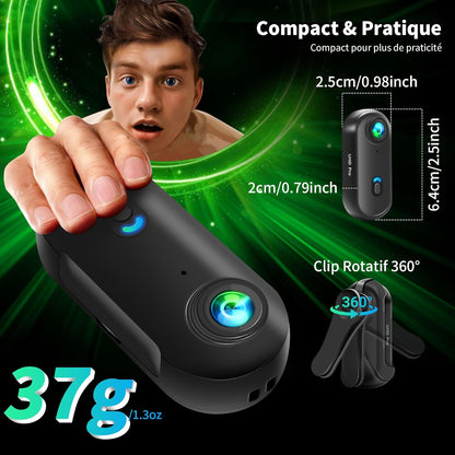 Mini-sportcamera, 4 K, mini-actiecamera, wifi, draagbare vlogcamera, POV-camcorder voor buitensporten, 360° bodycam, camera voor fietshelm, multifunctionele accessoires