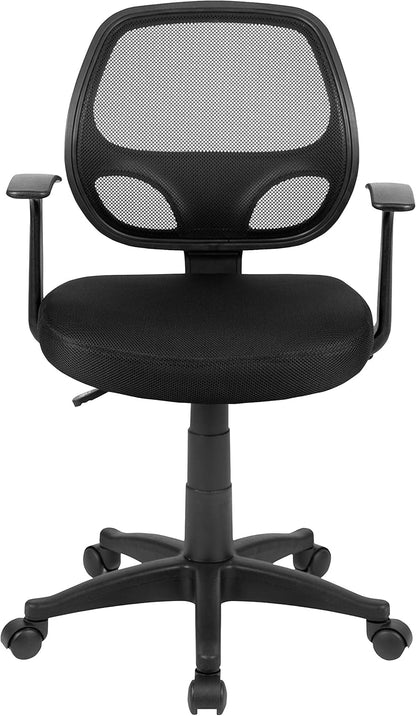 Flash Furniture Zwarte middenrug bureaustoel, stof, product in inch (l x b x h): 24,0 x 21,0 x 39,0