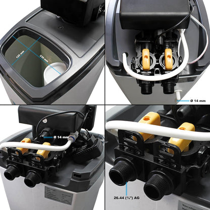 Volautomatische Waterontharder – Ontkalker – Waterverzachter – Ionenwisselaar – Kalkverwijderaar – 25 Liter Harsreservoir – Max. 2000 L/H
